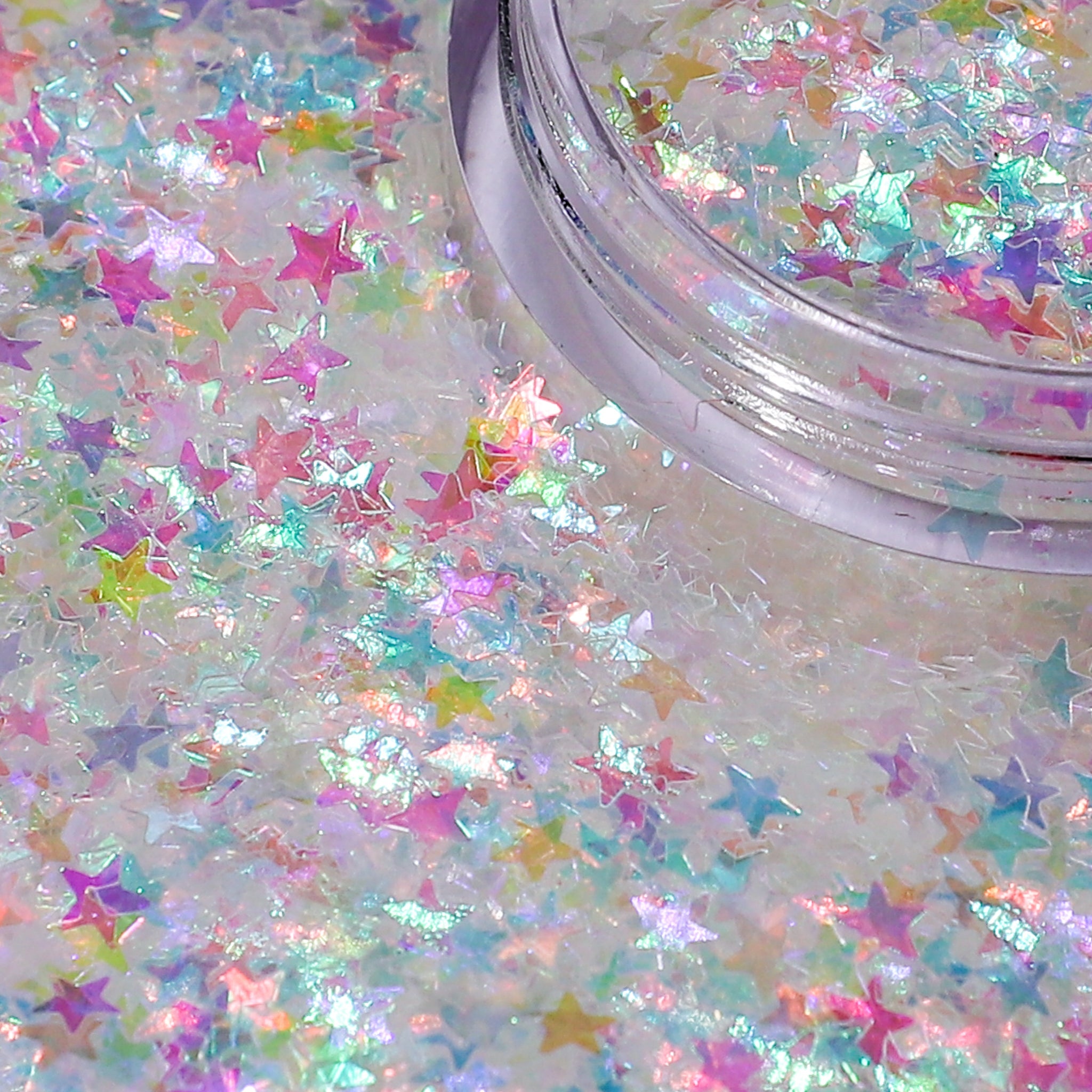 rainbow iridescent stars nail glitter from glitter planet