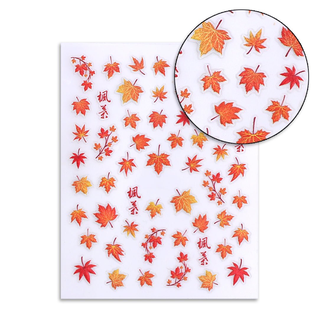 Maple Leaf Autumn Nail Art Sticker