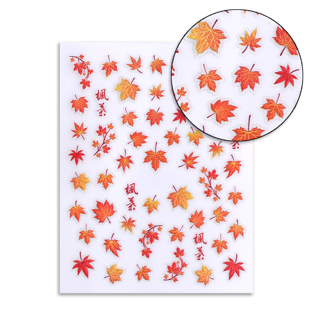 Maple Leaf Autumn Nail Art Sticker