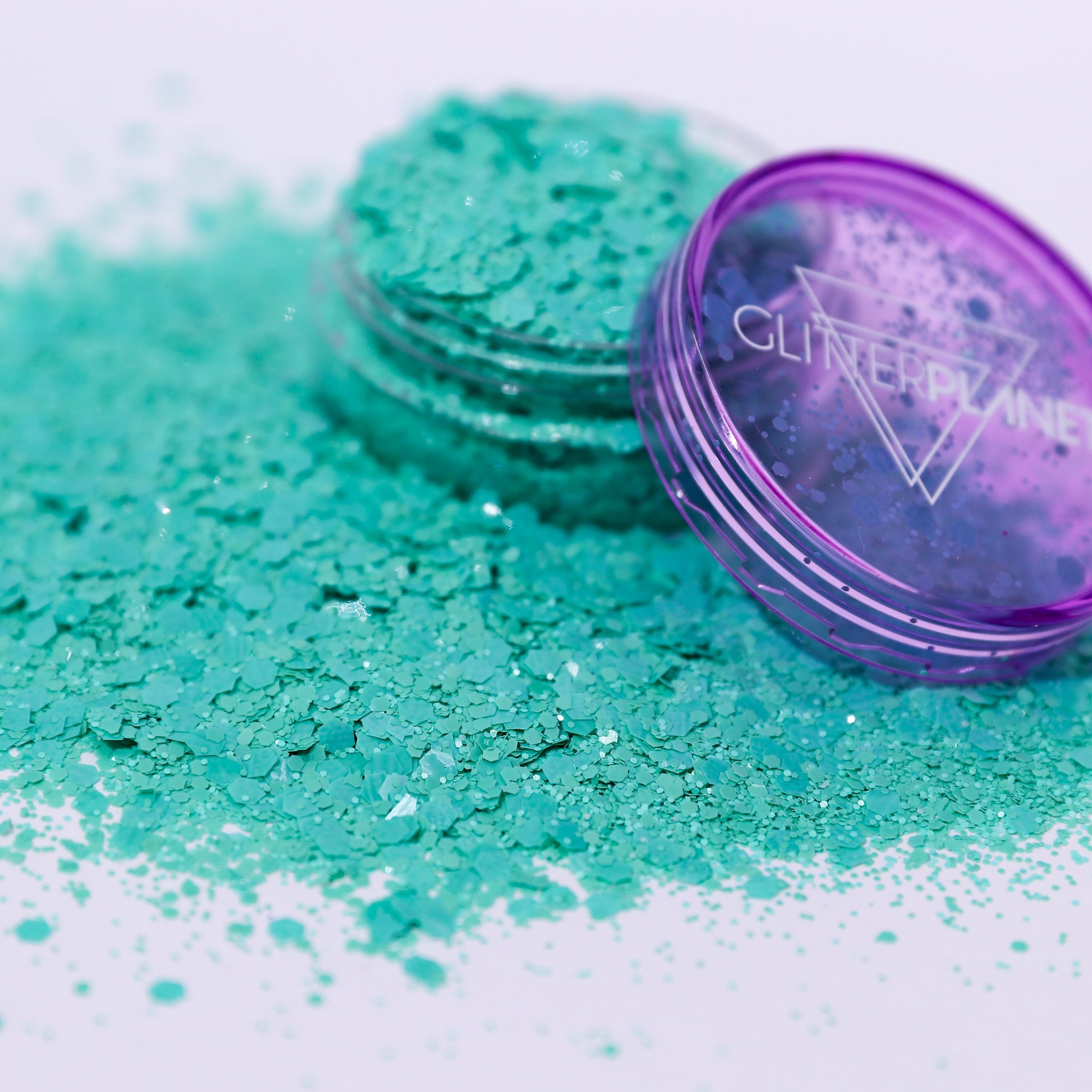 Mint Delight Matte Green Hex Glitter