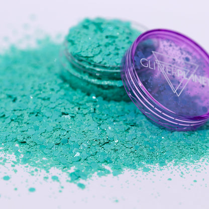 Mint Delight Matte Green Hex Glitter