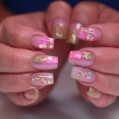 Candy Pink Marble Acrylic Nail Powder