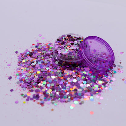 Mystical Pink &amp; Silver Holographic Nail Glitter