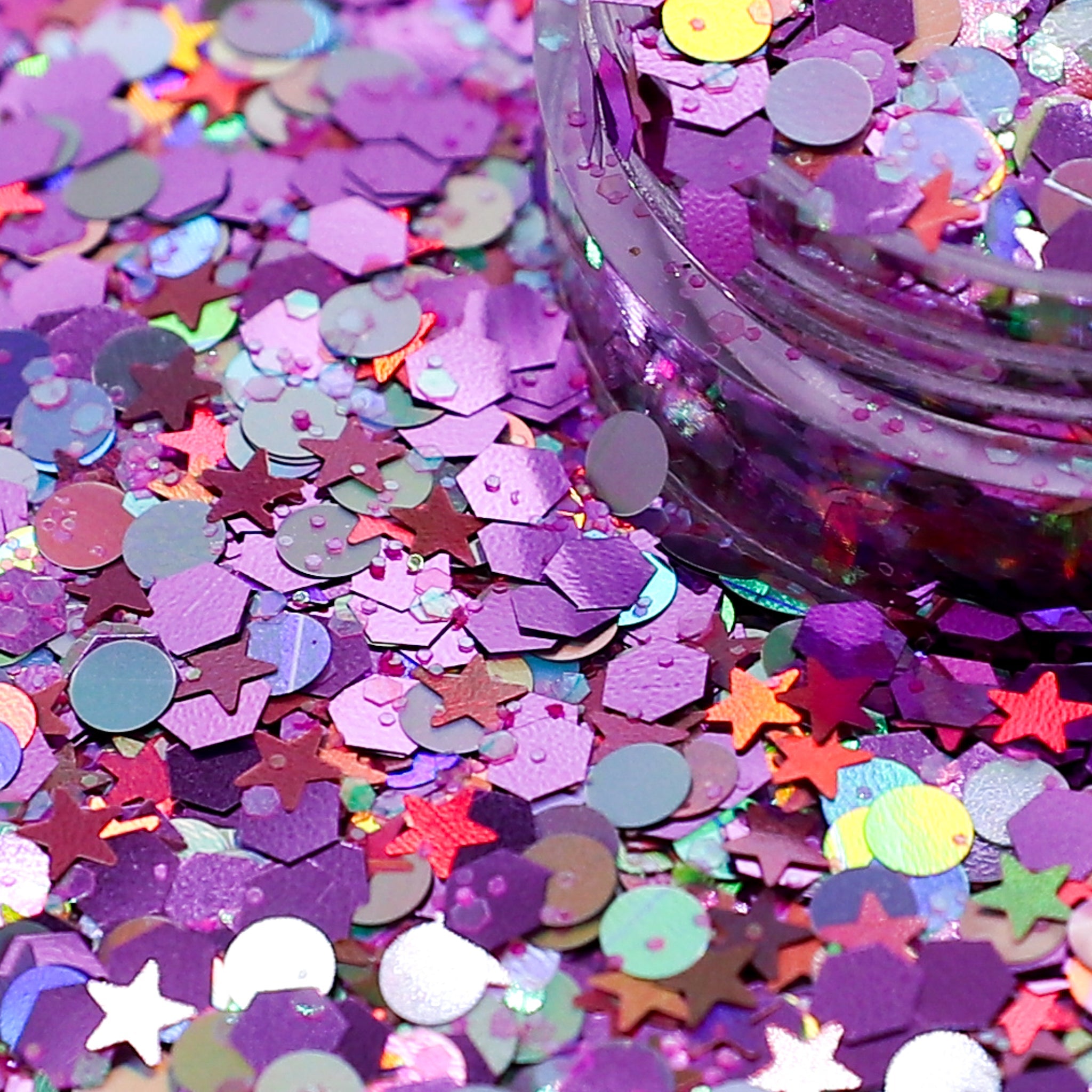 Mystical Pink &amp; Silver Holographic Nail Glitter