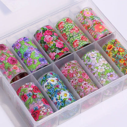 Nail Art Foil | Floral Set 10pcs - set 1