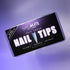Nail Mate nail tips packaging on a purple gradient background