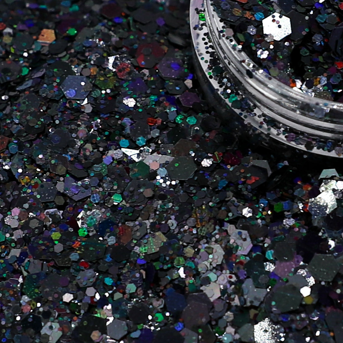 Nebula - Black Holographic Nail Glitter