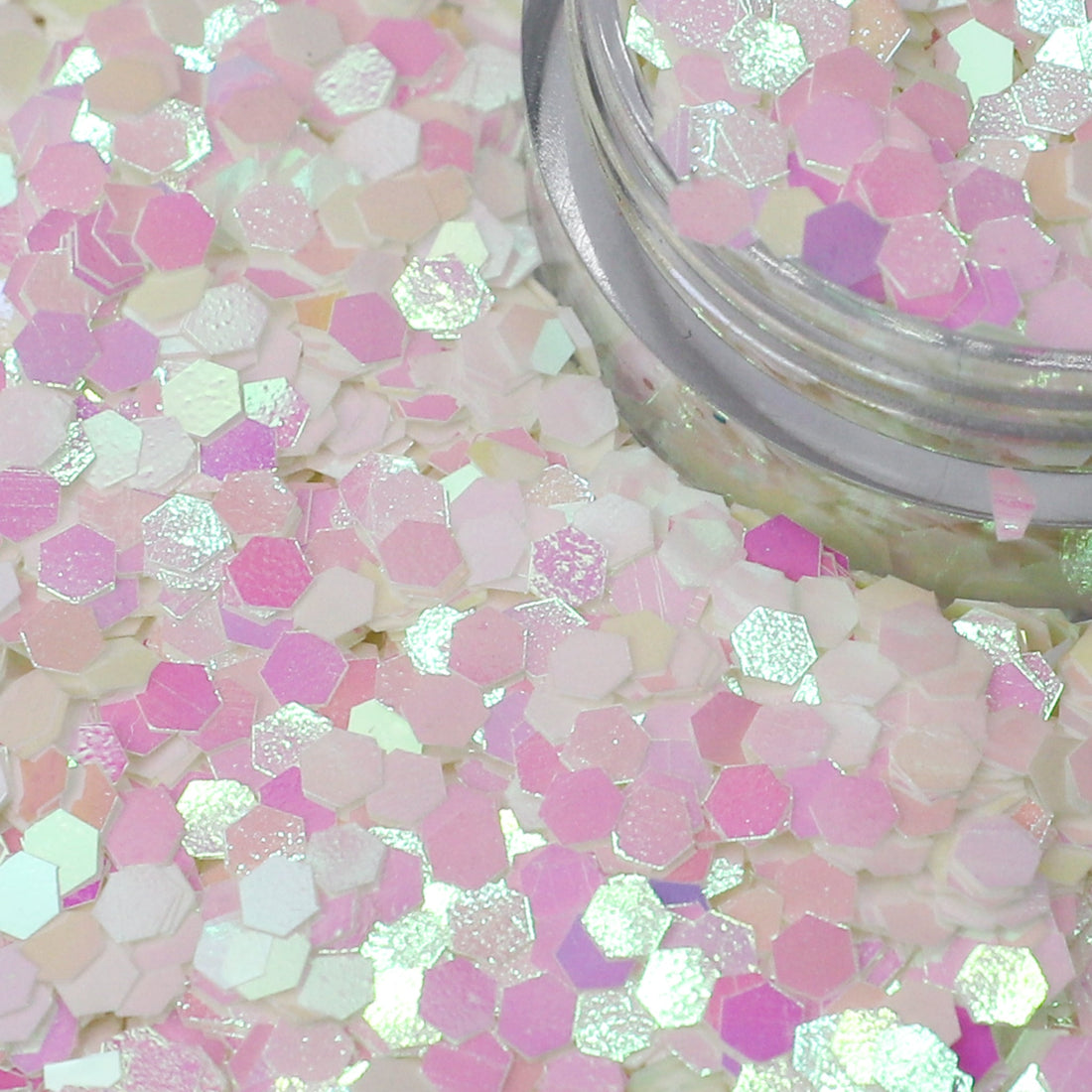 Pearl Pink Hexagon Nail Glitter