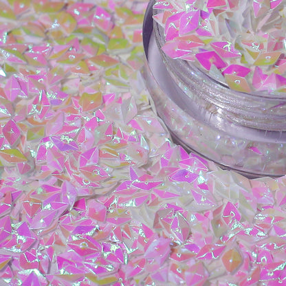 Pink Halo White-Pink 3D Diamond Nail Glitter