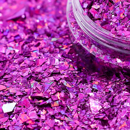 pink glitter with a clear container on a pink glitter background