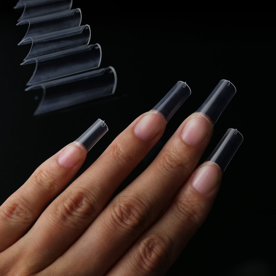 Pre-Pinched Square C Curve Nail Tips - 500pcs