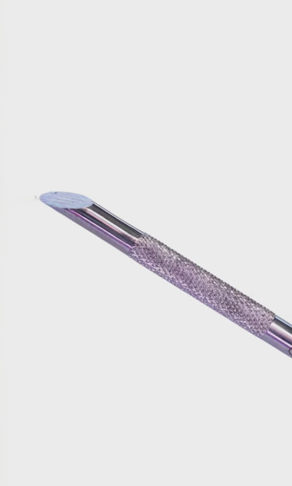 Stainless Steel Cuticle Pusher with Loop Scraper - File Grits Included