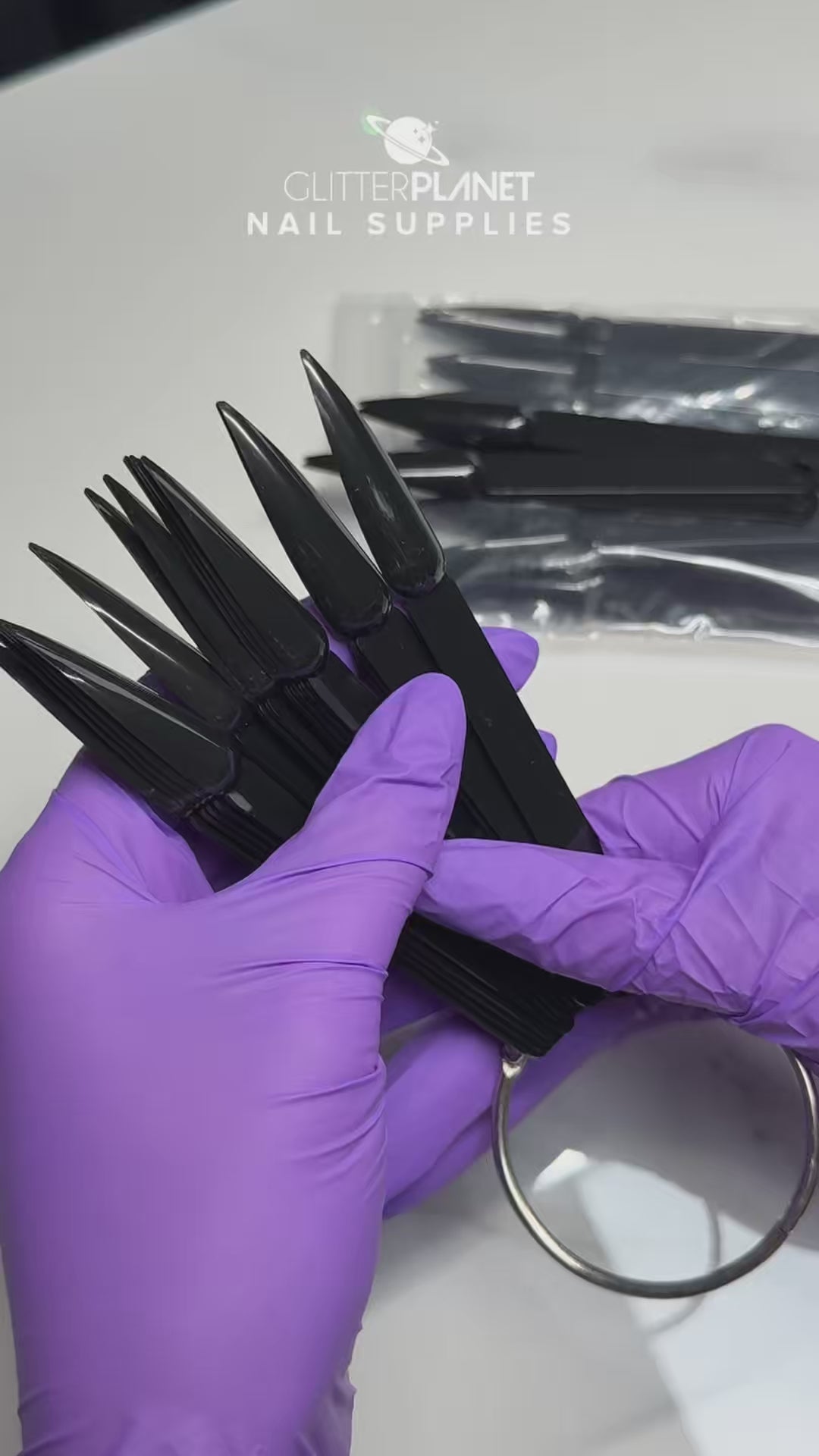 50pcs Black Stiletto Swatch Sticks