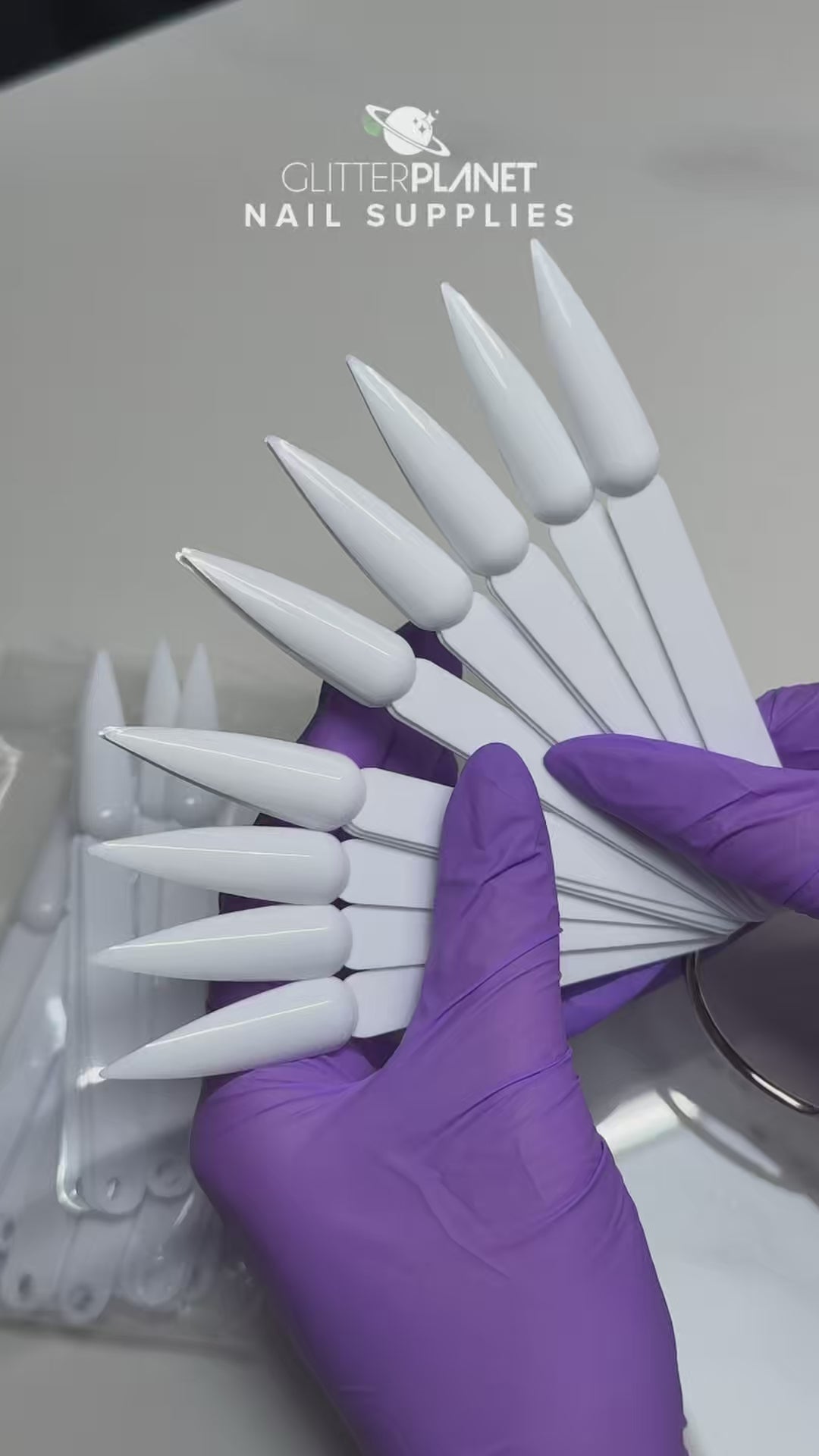 50pcs White Stiletto Swatch Sticks