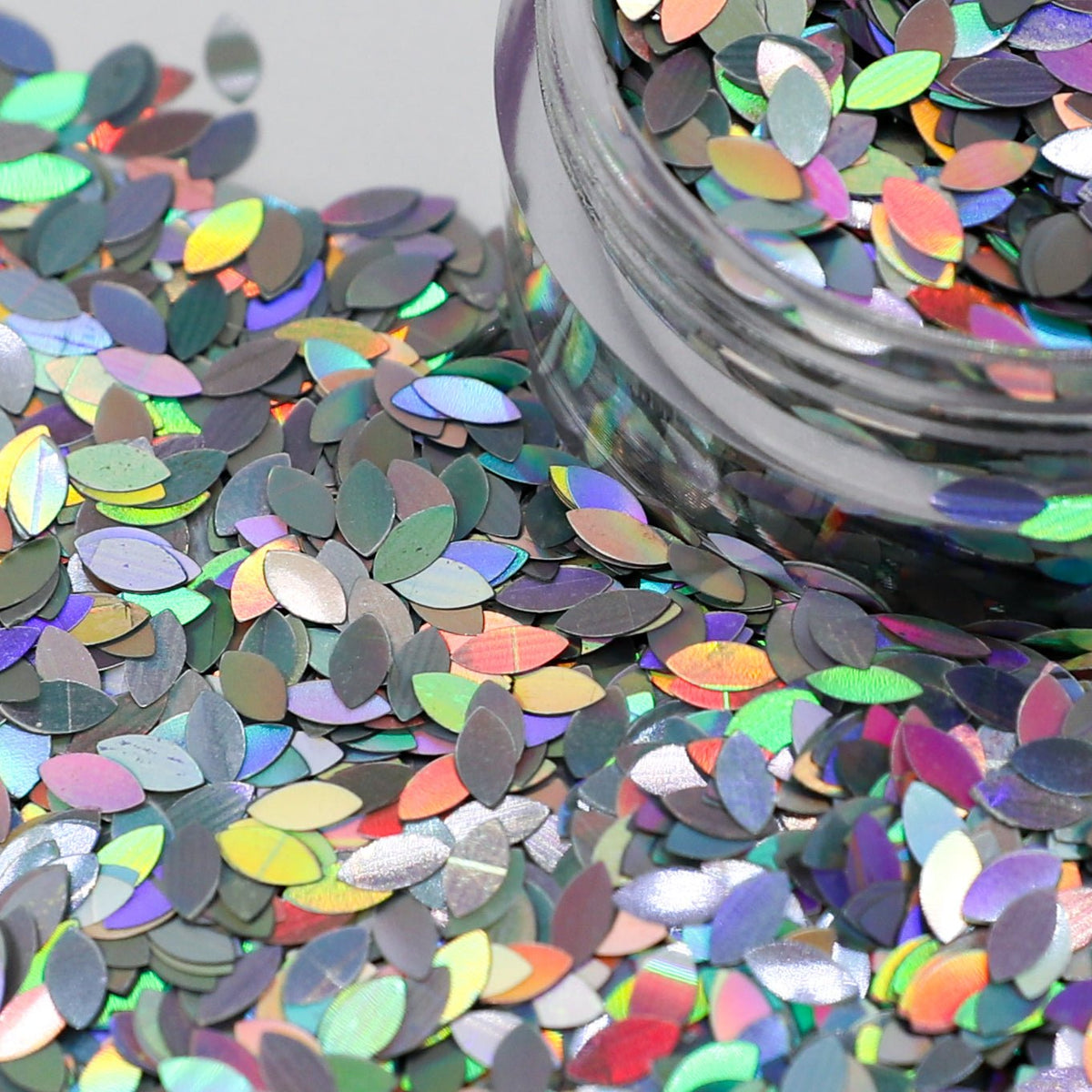 Silver Holo Rice Shapes Nail Glitter