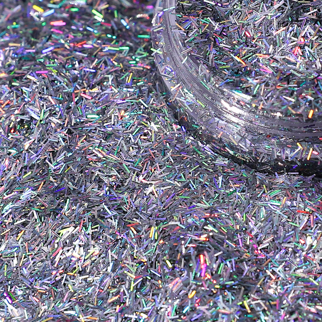 Silver Holographic Tinsel Nail Glitter 5g