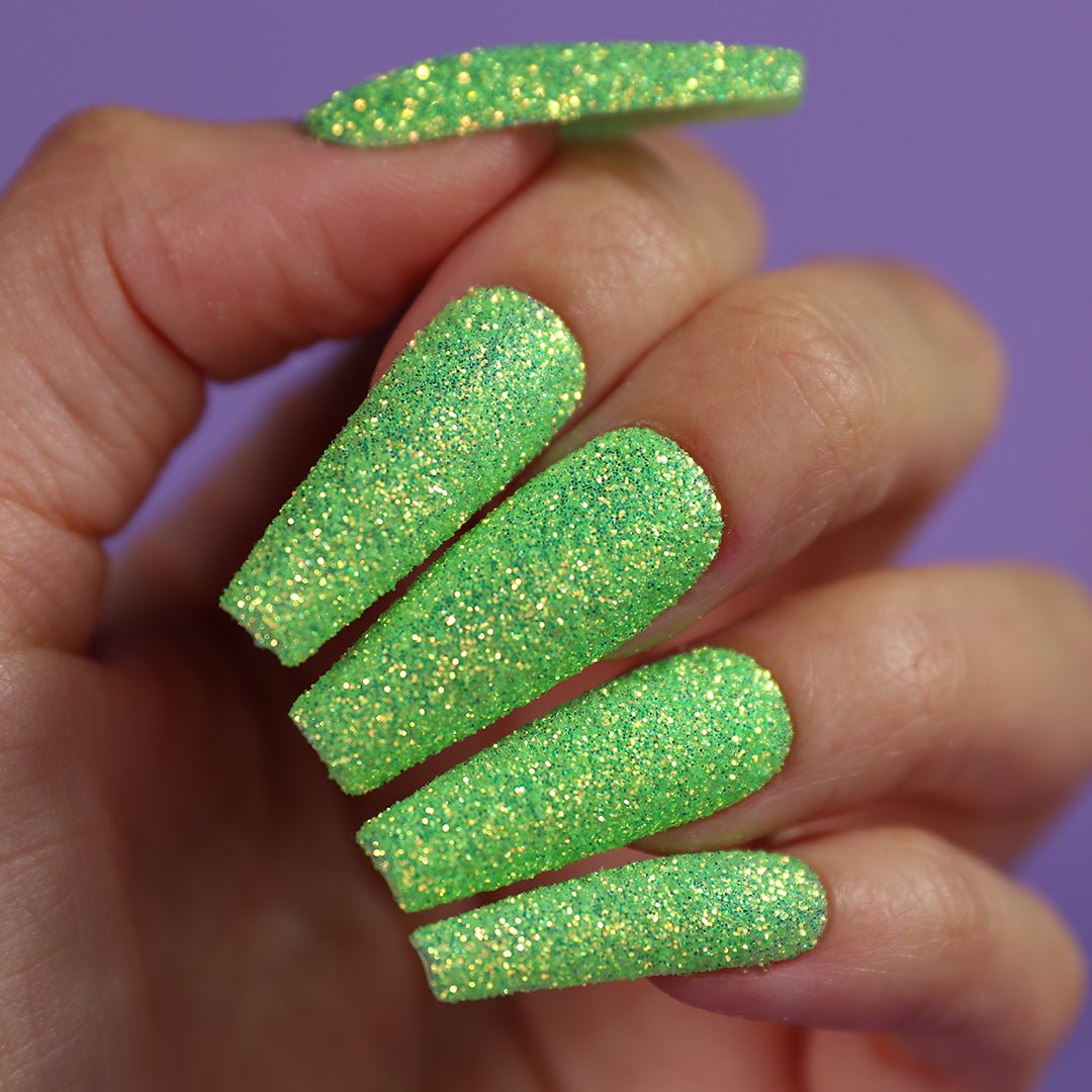 Slice of Lime Green Iridescent Glitter