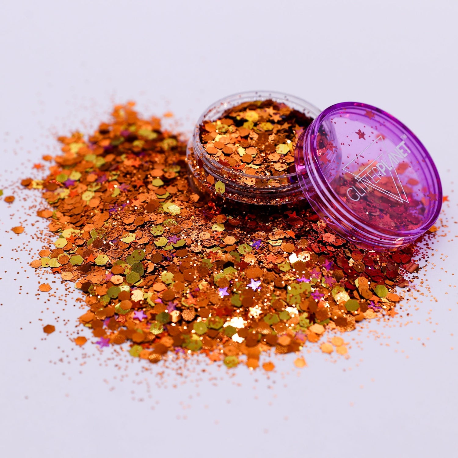 Solstice Copper-Gold Holographic UV Nail Glitter