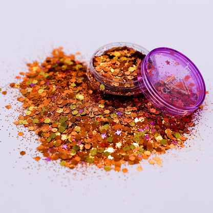 Solstice Copper-Gold Holographic UV Nail Glitter