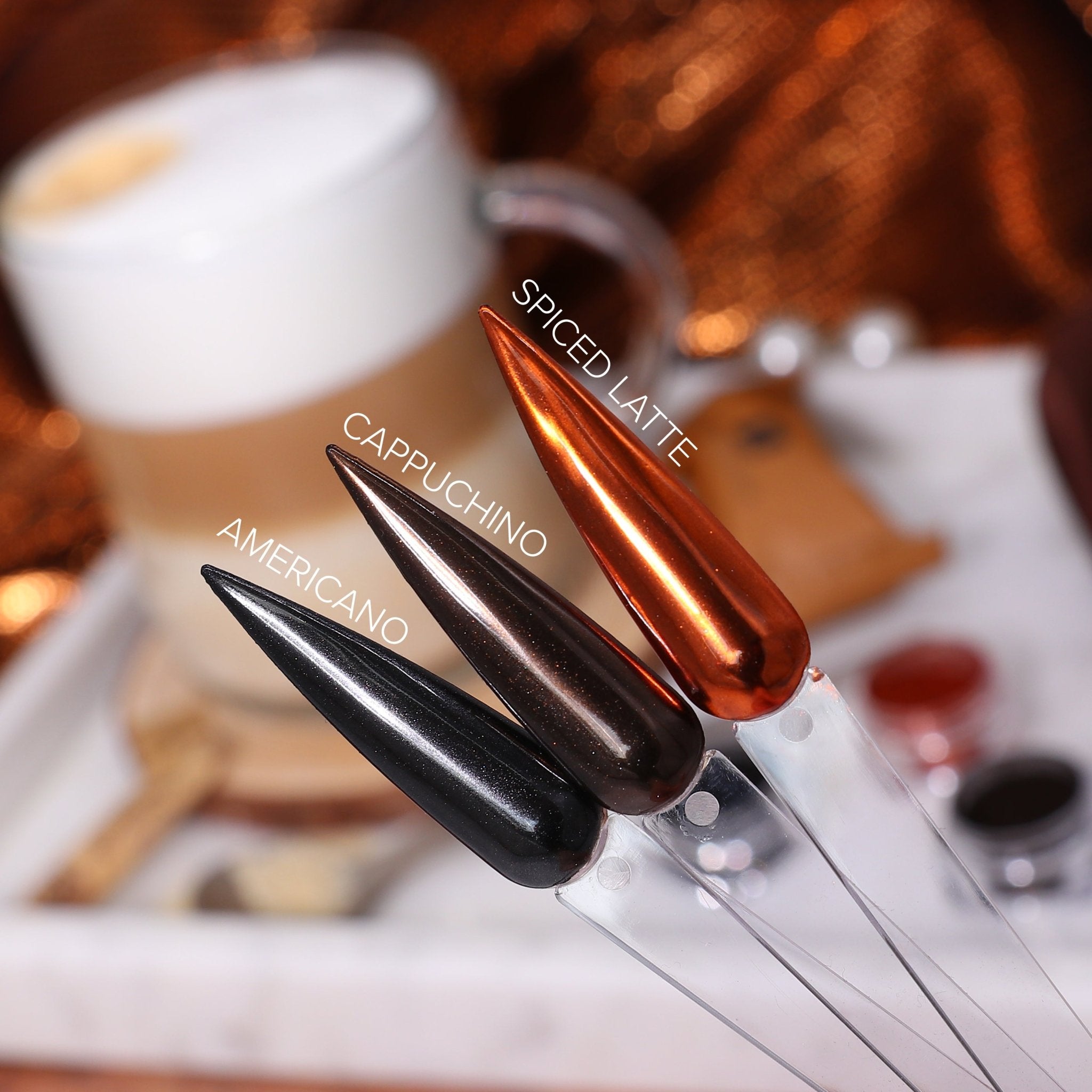 Spiced Latte - Brown Chrome Nail Pigment Powder