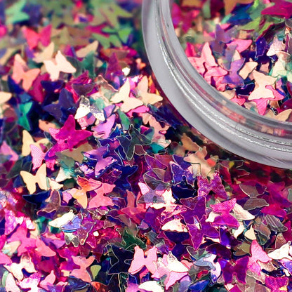 Stained Glass Purple Butterfly Mix Nail Glitter