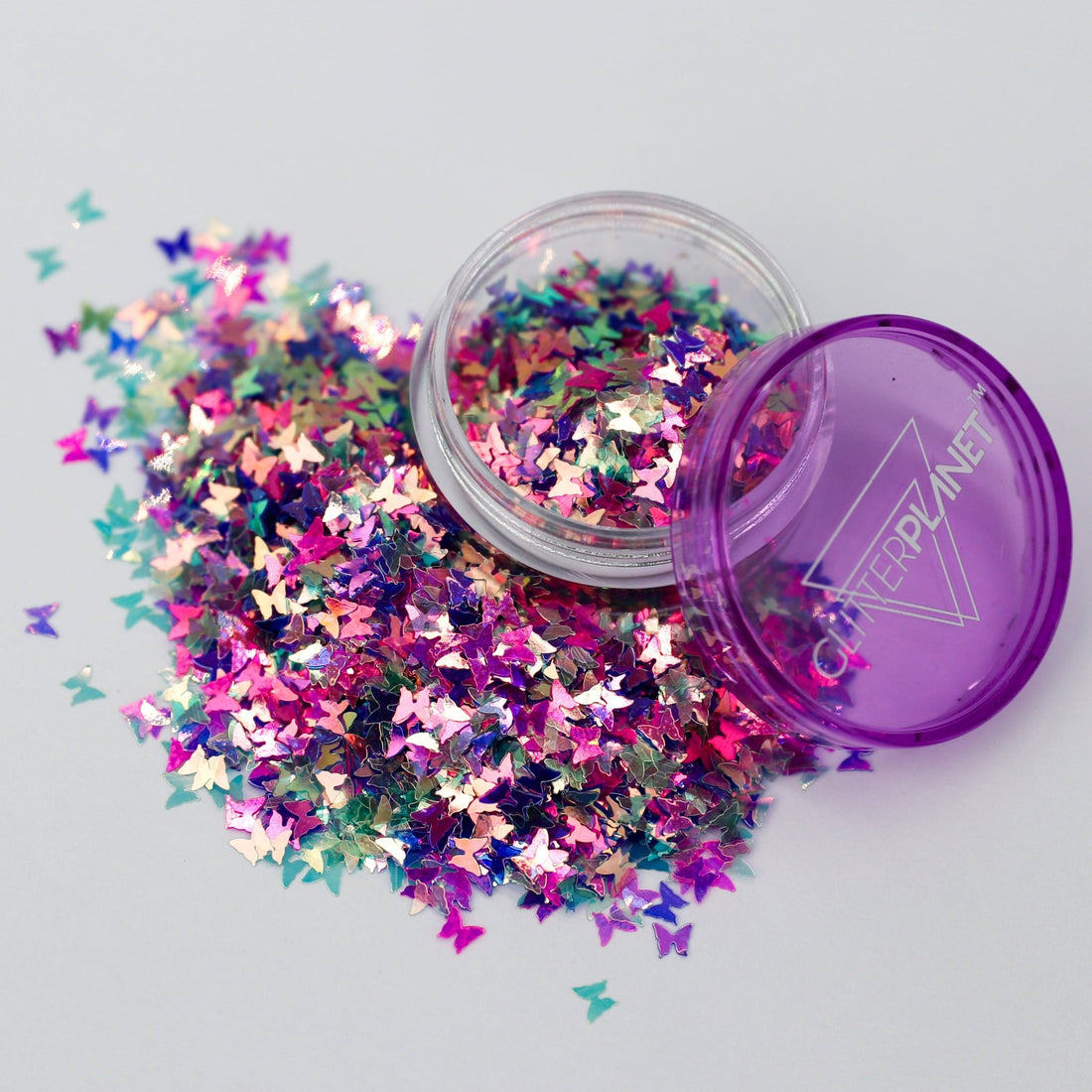 Stained Glass Purple Butterfly Mix Nail Glitter