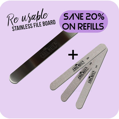 Stainless Steel Metal Re-Useable File board Hand File