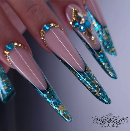 Teal Holographic Shards Nail Art Glitter 5g