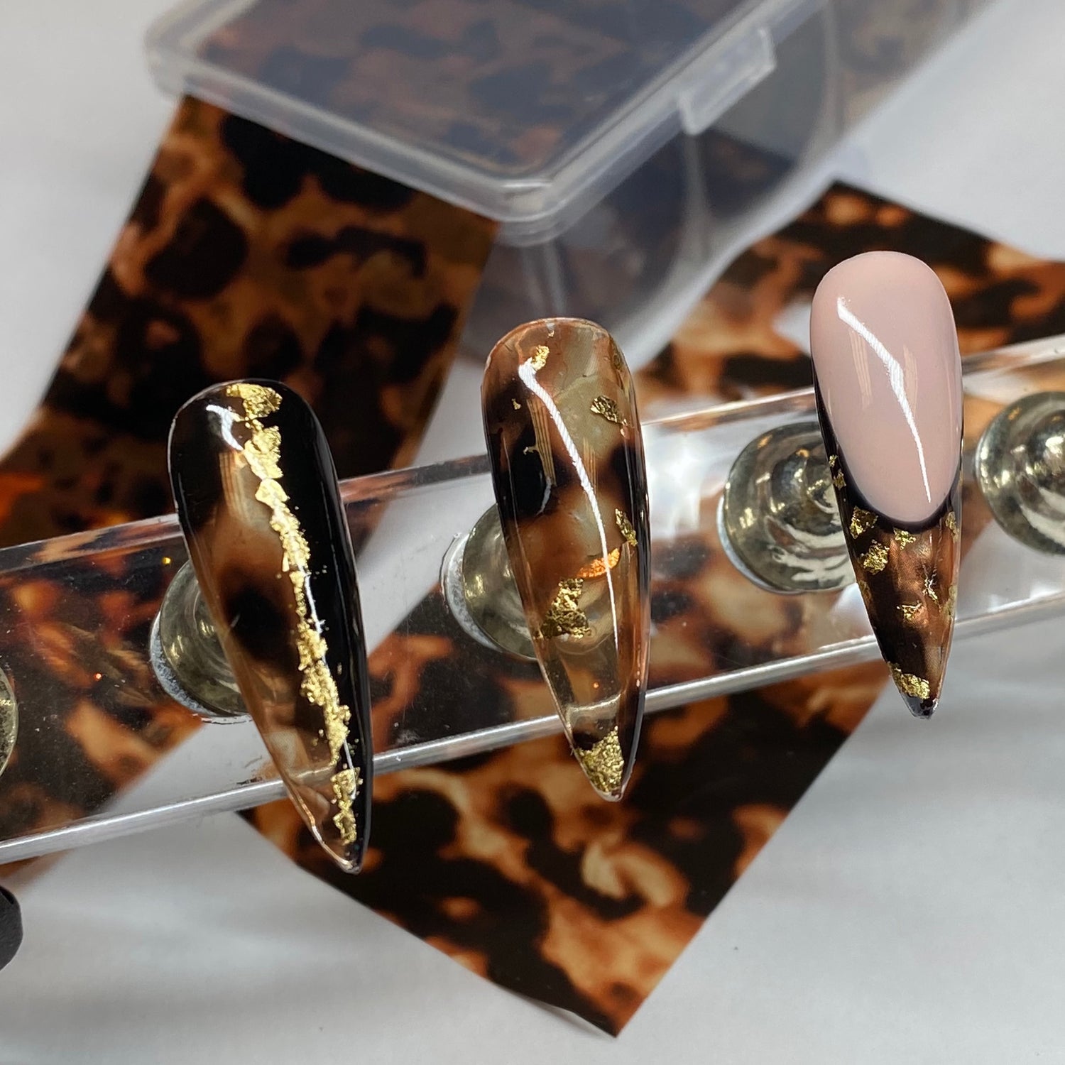 Tortoise Shell Effect Nail Art Foil Set 6pcs