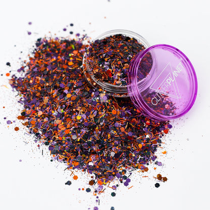 Trick or Treat Orange, purple &amp; Black Holo Nail Glitter