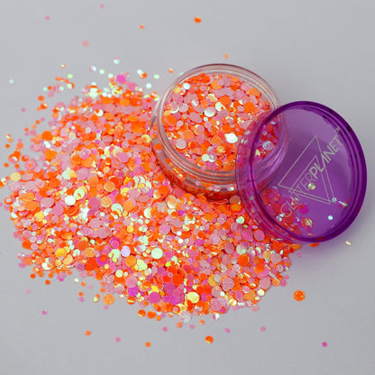 Tutti Fruity Iridescent Orange &amp; Pink Nail Glitter