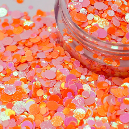 Tutti Fruity Iridescent Orange &amp; Pink Nail Glitter