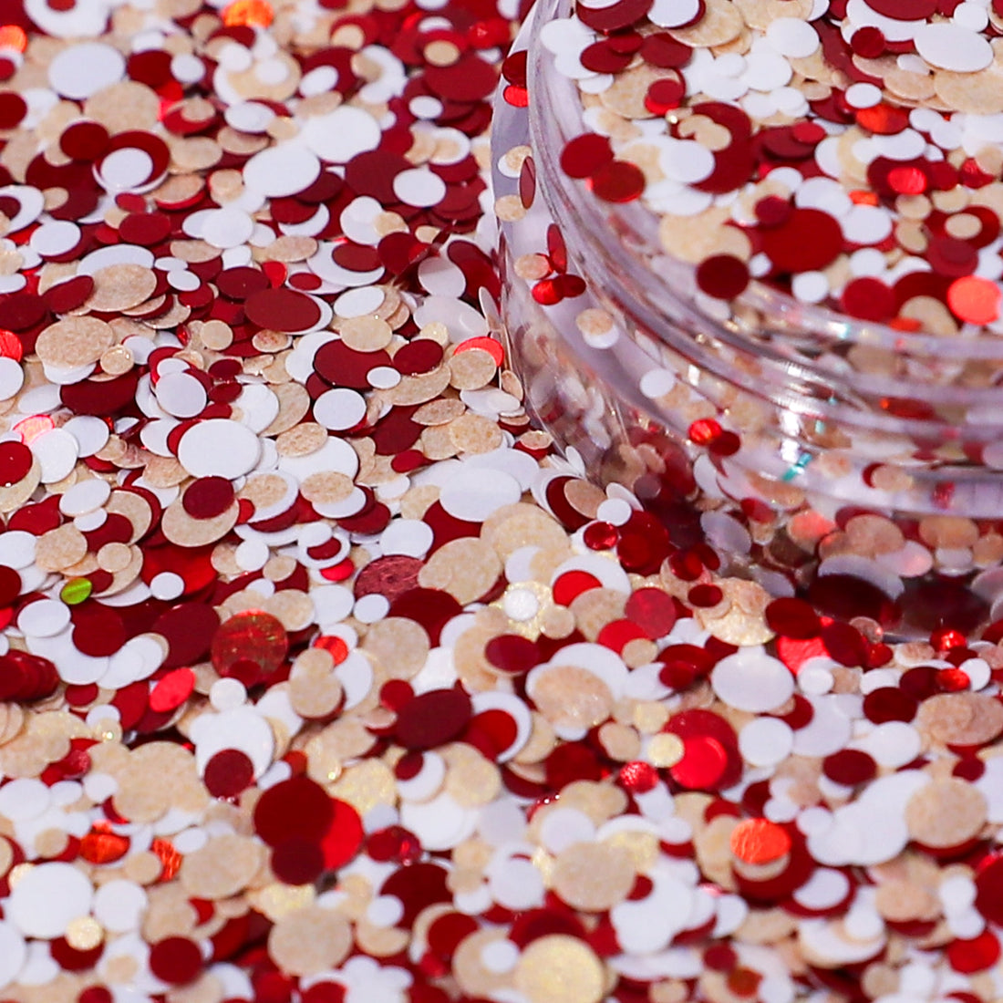Velvet Dreams Red, White &amp; Gold Pearl Nail Glitter