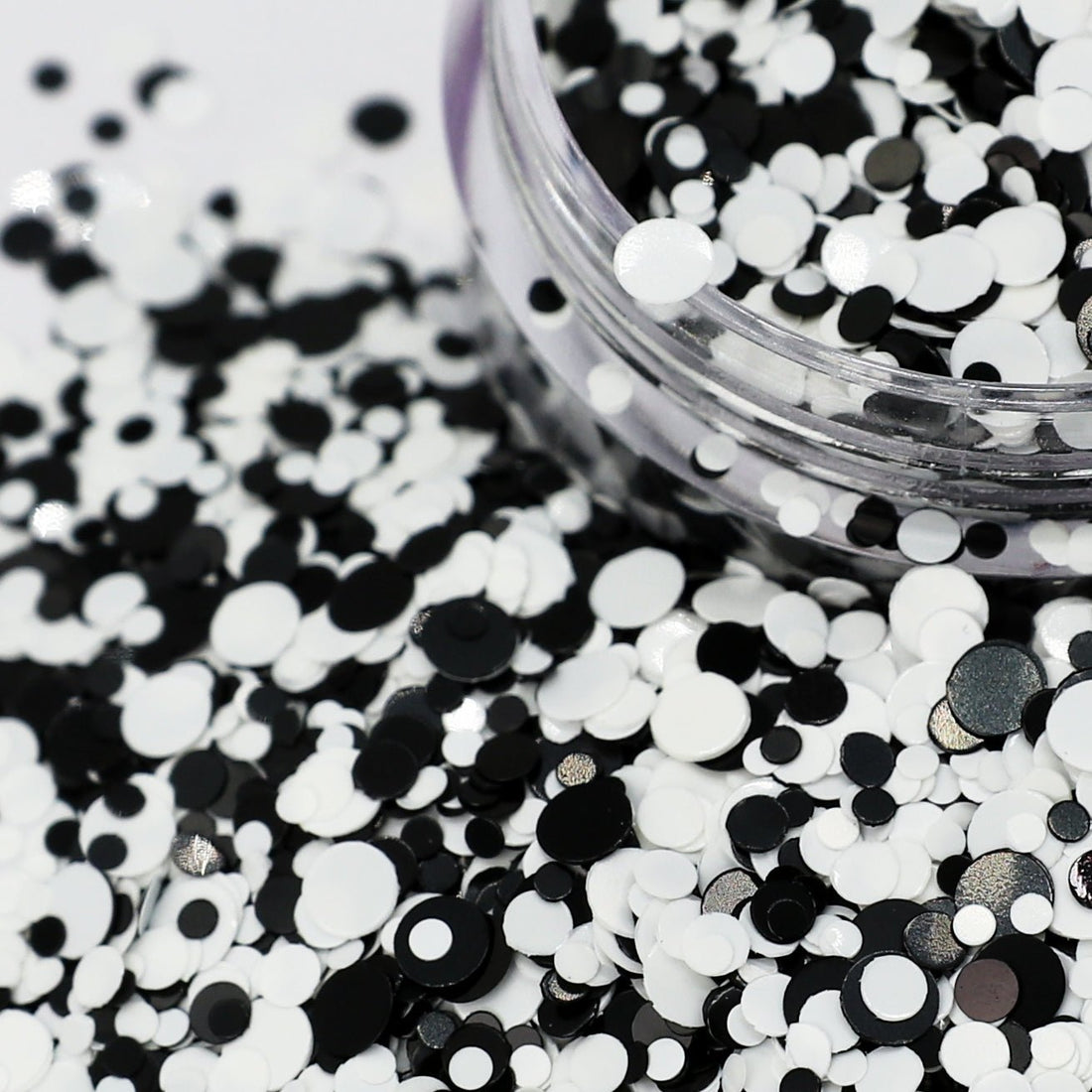 Ying Yang Satin Black &amp; White Nail Glitter