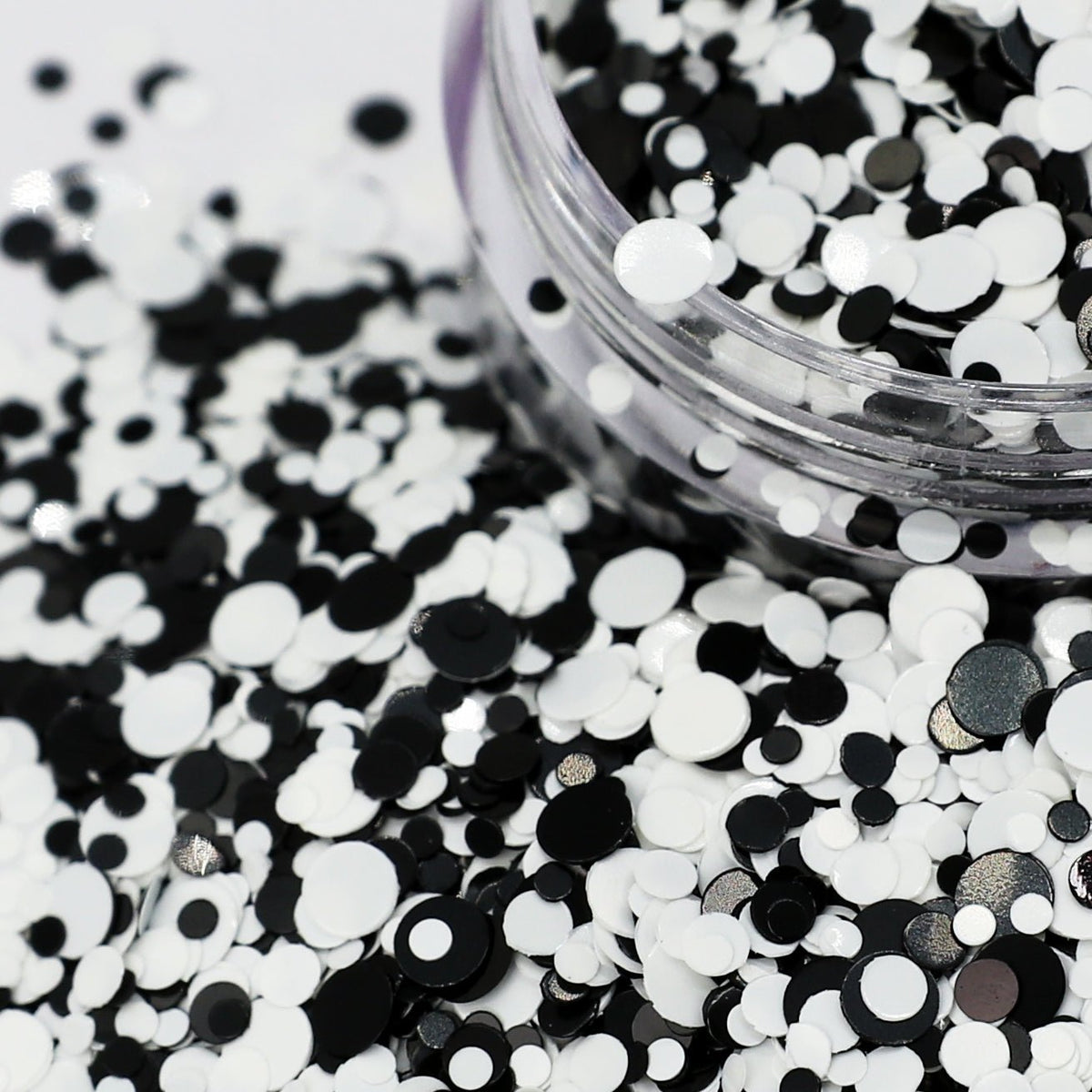 Ying Yang Satin Black &amp; White Nail Glitter