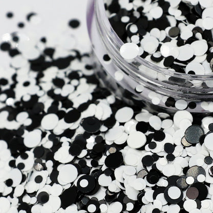 Ying Yang Satin Black &amp; White Nail Glitter
