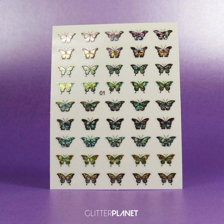 01 Holographic Butterfly Nail Art Stickers