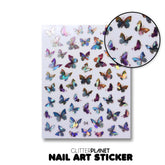 04 Purple Holographic Butterfly Nail Art Stickers