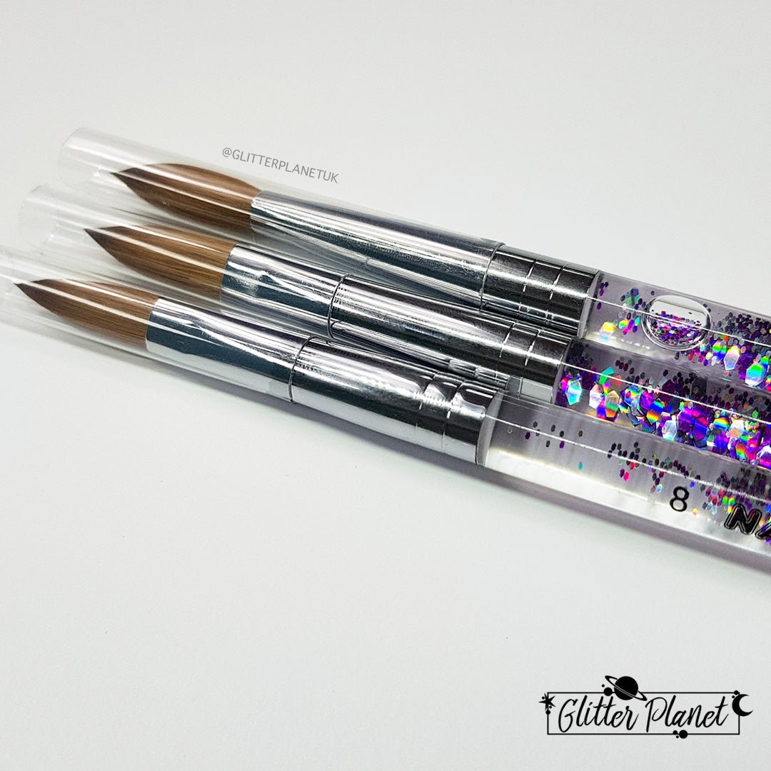 100% Kolinsky Acrylic Nail Brush | Galaxy Aqua 