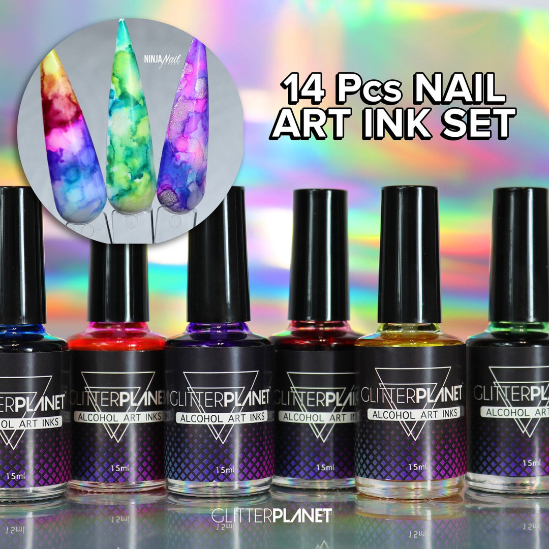 14pcs Nail Art Ink Complete Set