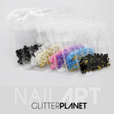 3d Flower Nail Art + Micro Bead Pearls - 7 Colour Options