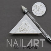 3d Flower Nail Art + Micro Bead Pearls - 7 Colour Options