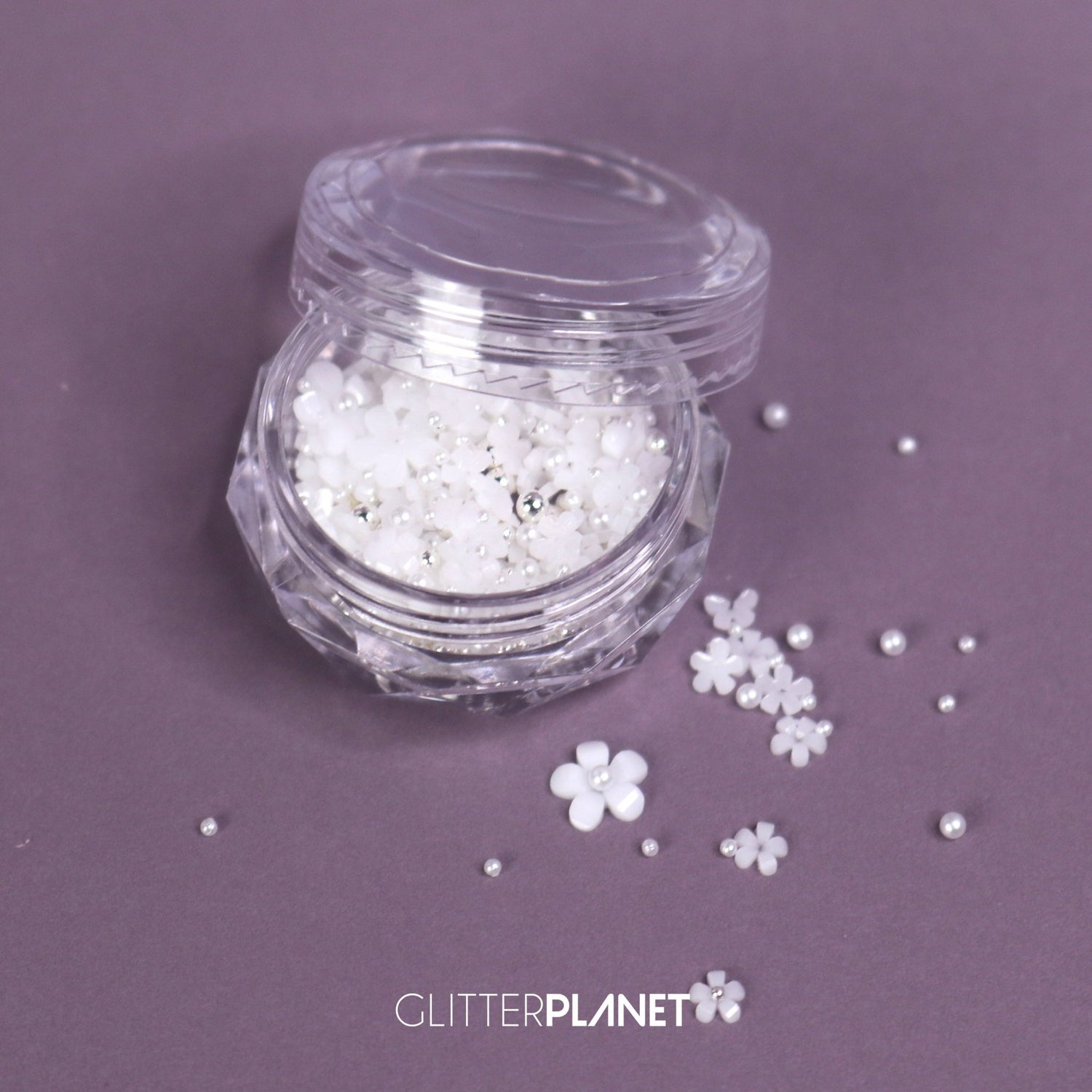 3d Flower Nail Art + Micro Bead Pearls- Pick your colour