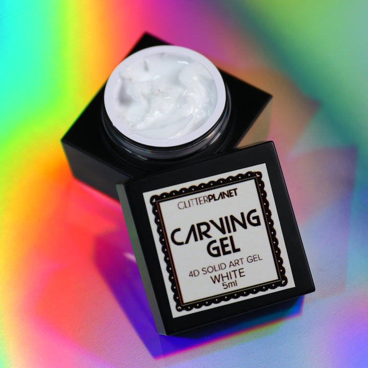4D White Carving Nail Art Gel - Glitter Planet