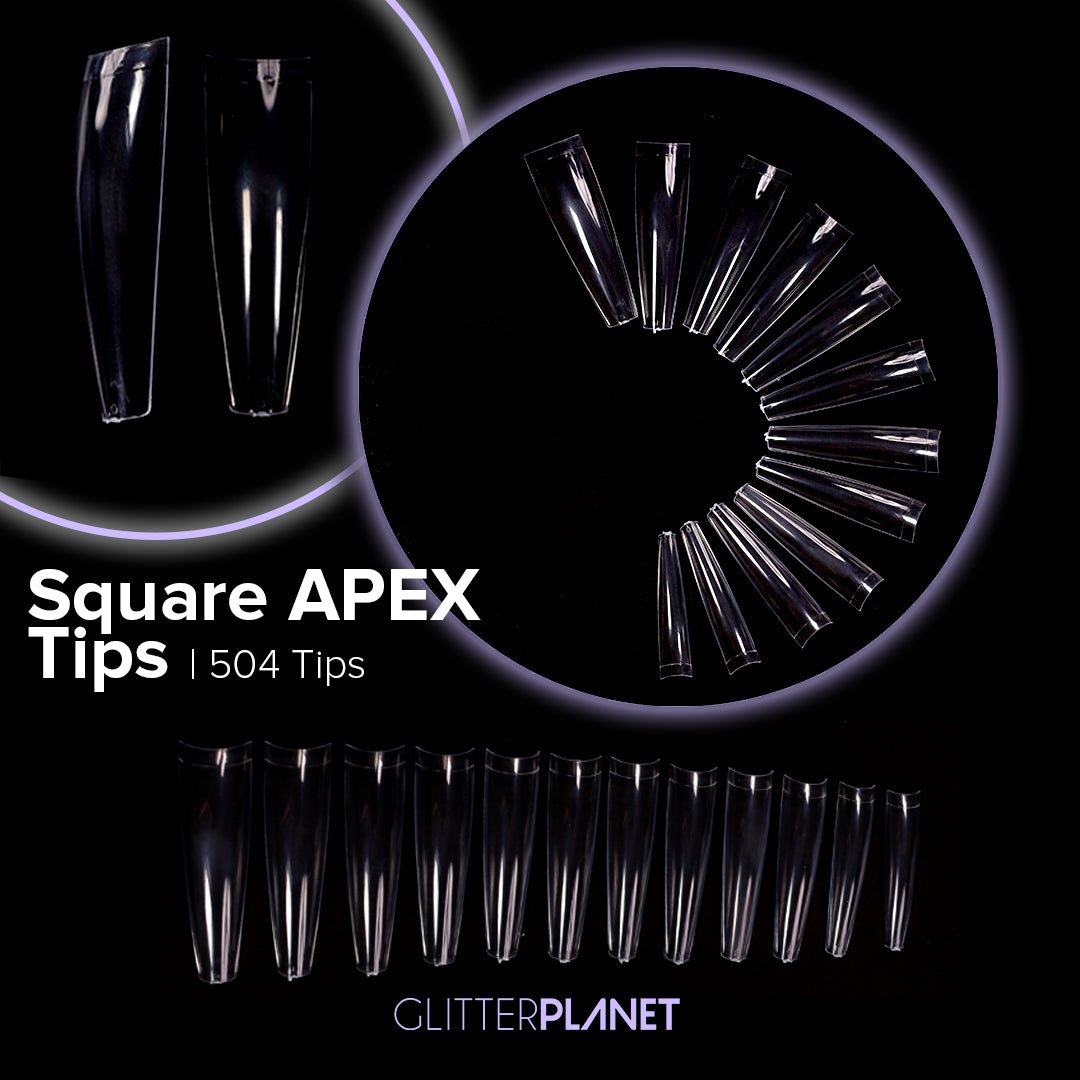 504pcs Long SQUARE Clear Apex Nail Tips