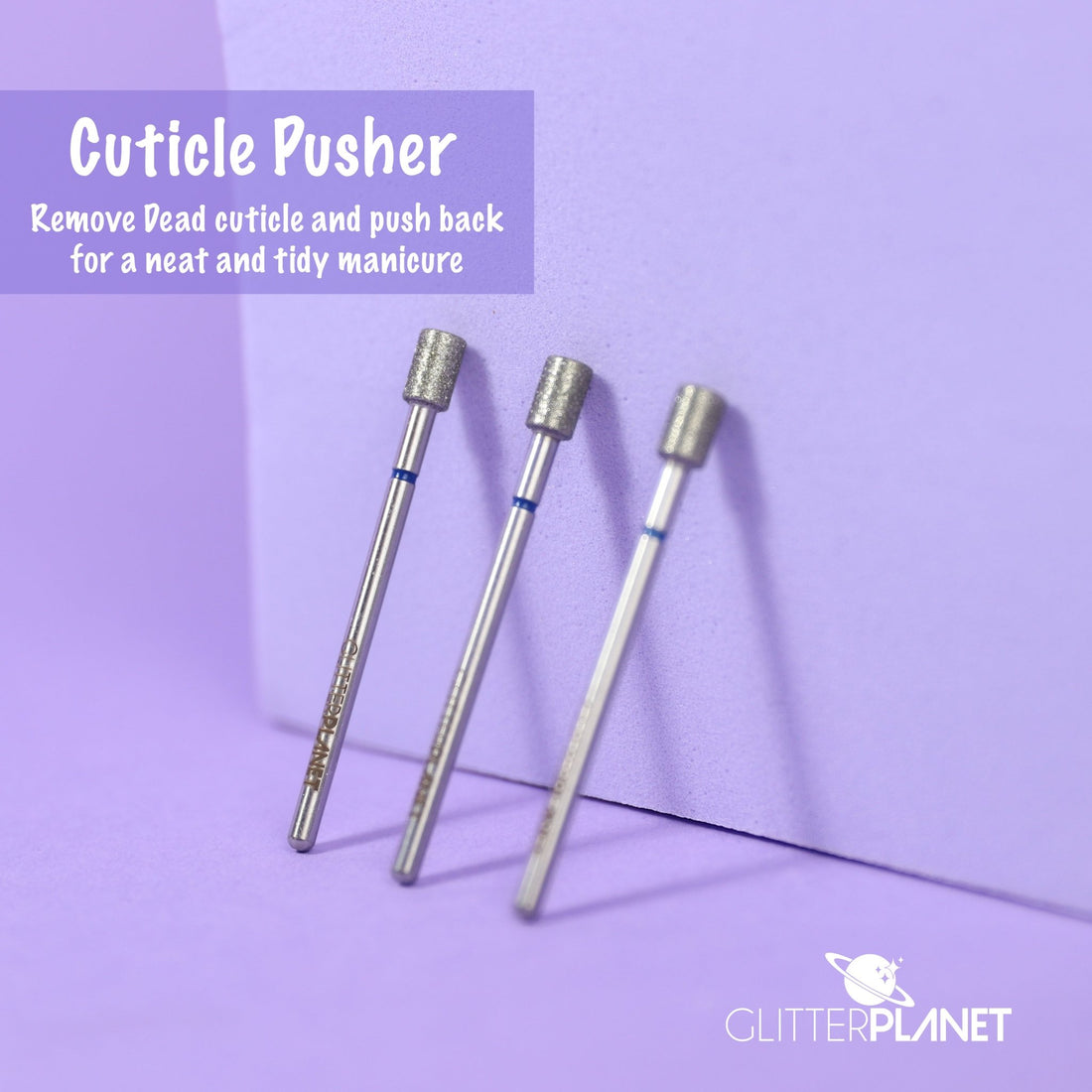 Glitter Planet Baby Barrel Diamond Cuticle Pusher e-file bit