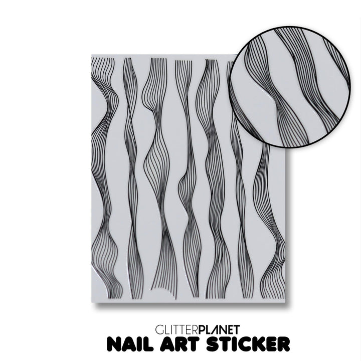 BLACK Wave - Nail Art Sticker