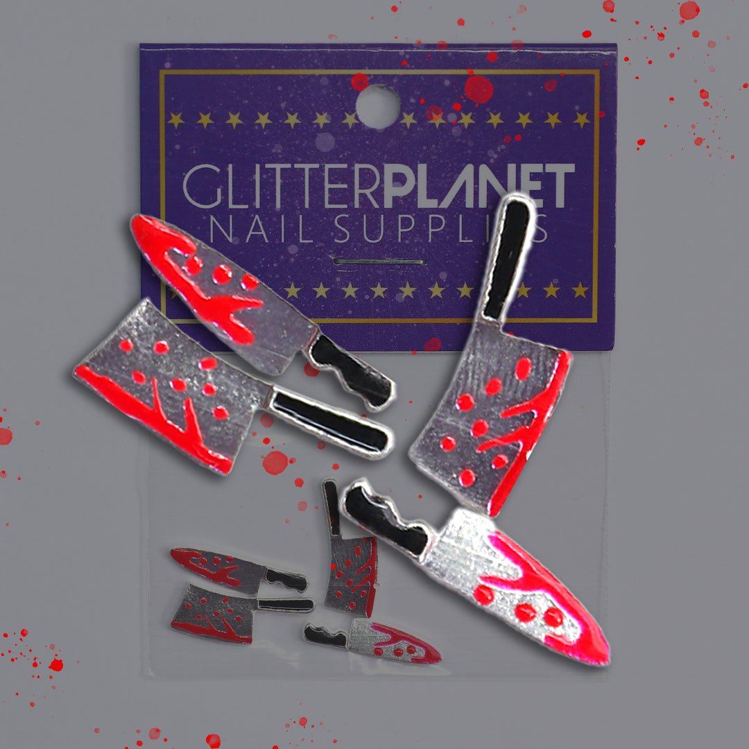 Bloody Knives Halloween Nail Charms