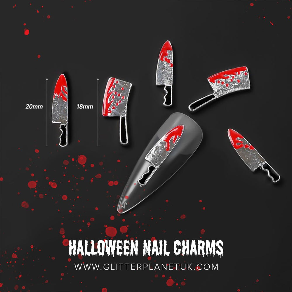 Bloody Knives Halloween Nail Charms - Glitter Planet