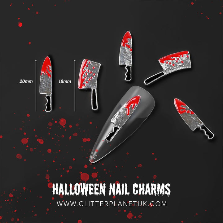 Bloody Knives Halloween Nail Charms